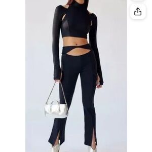 Urban Outfitters Black Flare Two-Piece Set